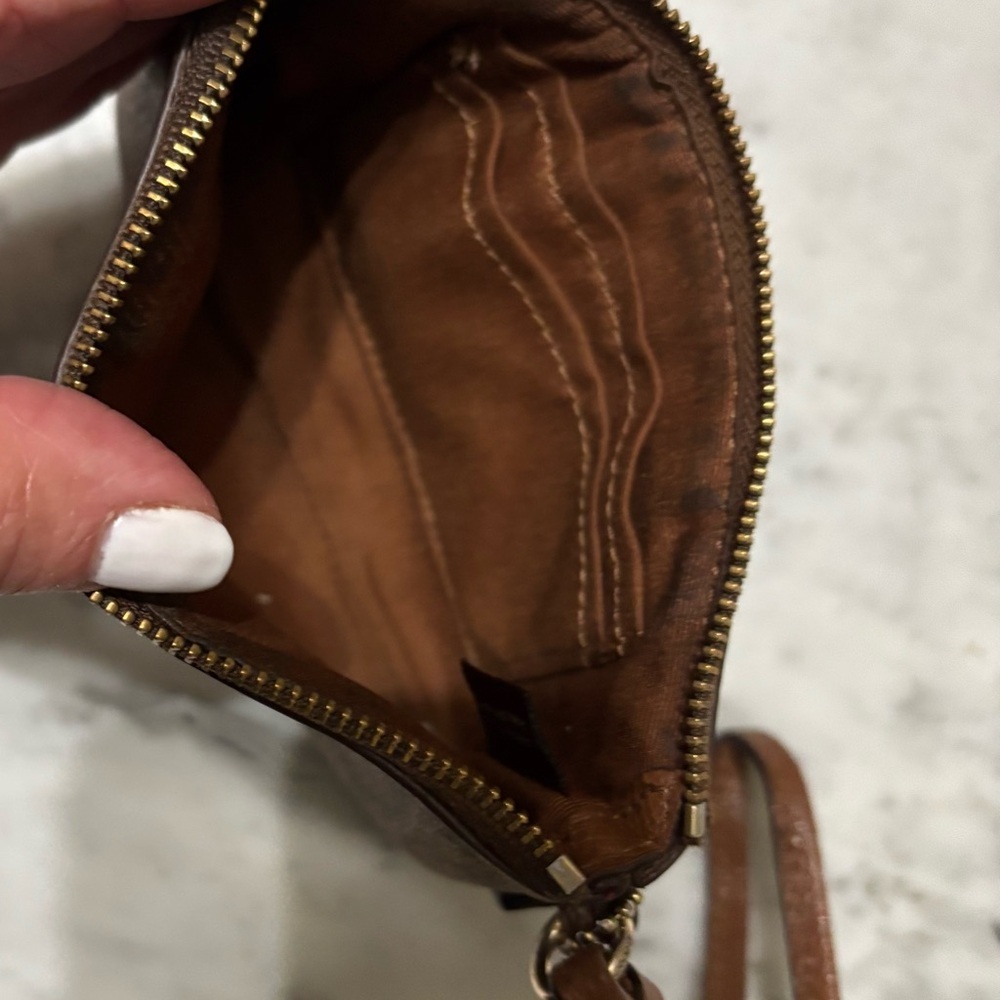 Coach Signature Brown Wristlet Clutch - Picture 5 of 5